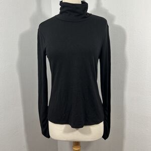 Banana Republic Sweater Womens S Black Turtleneck Pullover Minimalist Preppy